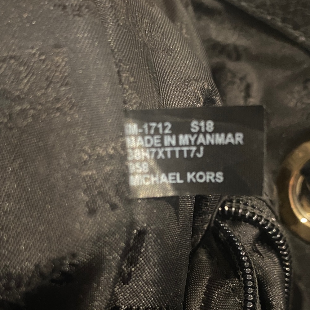 Michael Kors Black Shoulder Bag with Gold Accents - Picture 14 of 15